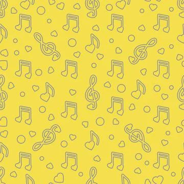 Notes, hearts. Romantic pattern. Valentine's day Stock Illustration