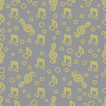 Notes, hearts. Romantic pattern. Valentine's day 스톡 일러스트