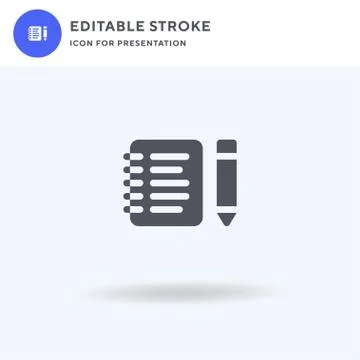 Notes icon vector, filled flat sign, solid pictogram isolated on white, logo  Illustrazione stock