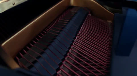 NOTES INSIDE GRAND PIANO Stock Footage 25792099