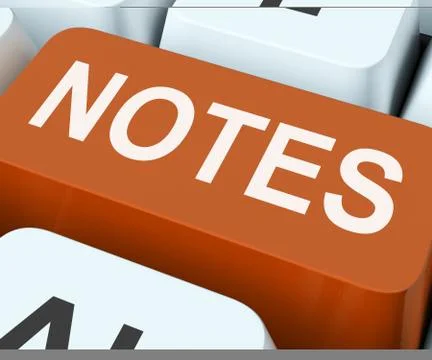 Notes key shows information reminders or info Stockillustratie