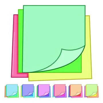 Notes memo paper cartoon vector graphic イラスト素材