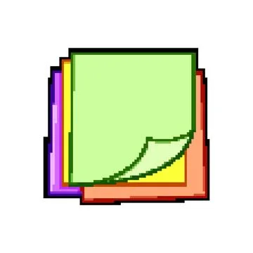 Notes memo paper pixel art vector illustration Stock Illustration