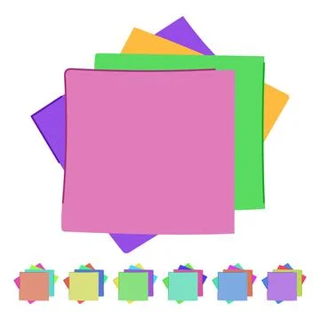 Notes memo paper vector cartoon graphic Stockillustratie