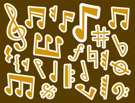 Notes music vector melody colorfull musician symbols sound notes melody text イラスト素材