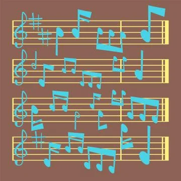 Notes music vector melody colorfull musician symbols sound notes melody text イラスト素材