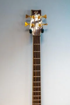 The notes on the neck of the guitar Stock Photos