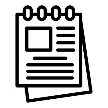 Notes in notepad icon, outline style 스톡 일러스트