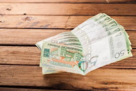 Notes on old wooden table Stock Photos