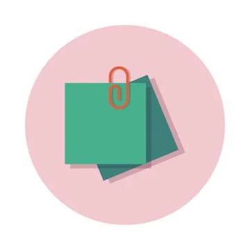 Notes paper and clip block and flat style Illustrazione stock