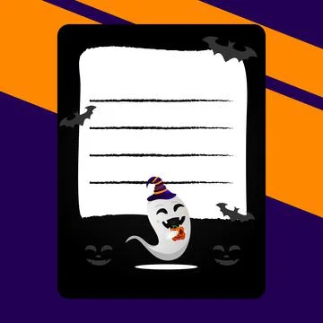 Notes paper with halloween ghost vector Illustrazione stock