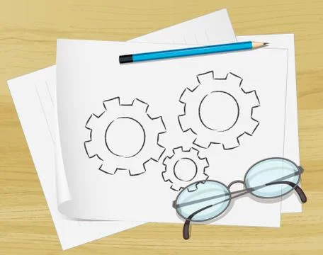 Notes on paper Illustrazione stock