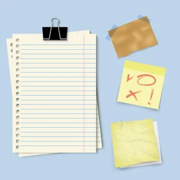 Notes paper set Stock Illustration