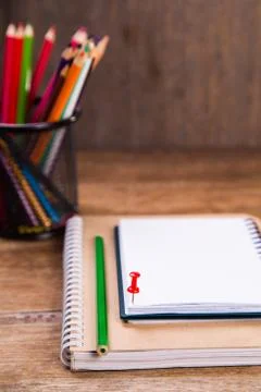 Notes with pencils Stock Photos