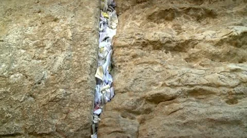 Notes with Prays at the Western Wall 4 Stock Footage 18170972