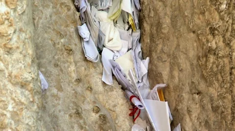Notes with Prays at the Western Wall 5 Stock Footage 18171388