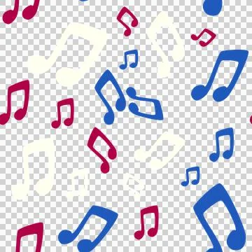 Notes with seamless pattern on a transparent background Illustrazione stock