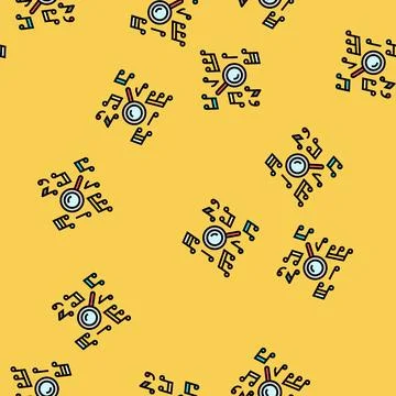 Notes search magnifying glass vector seamless pattern 스톡 일러스트