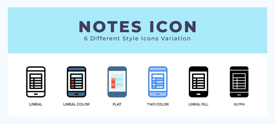 Notes set of simple icons great for web. app. presentation and more. Stock Illustration