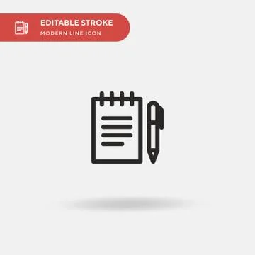 Notes Simple vector icon. Illustration symbol design template for web mobile  Stock Illustration