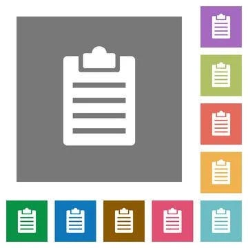Notes square flat icons Stock Illustration