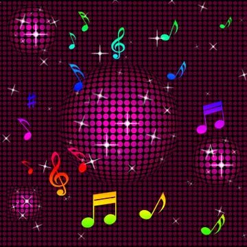 Notes star representing treble clef and crotchets Stock Illustration