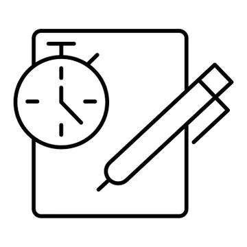 Notes with stopwatch. Clipboard with check list, to do list, complete tasks Stock Illustration