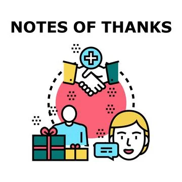 Notes of thanks concept with medical support Stock Illustration