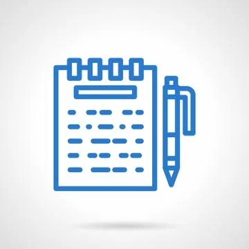 Notes vector icon blue simple line style Stock Illustration