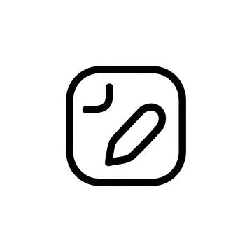 Notes vector icon, Outline style, isolated on white Background. Illustrazione stock