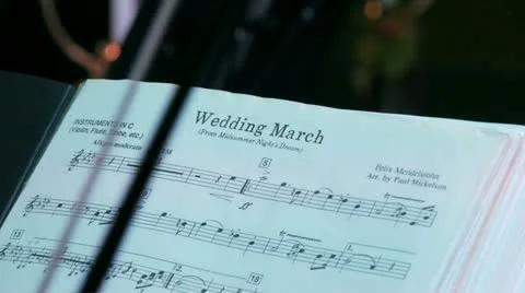 Notes of Wedding March Stock Footage 10893851