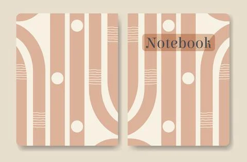 Notevook cover with geometric shapes background. Stock Illustration