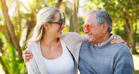 Nothing changes a fathers love for his daughter. a happy senior man spending Stock Photos