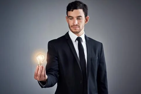 Nothing evolves business like innovation. Studio shot of a young businessman 스톡 사진