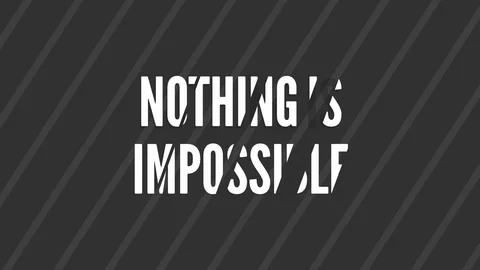 Nothing is impossible with animated text effect Stock Footage 115852658