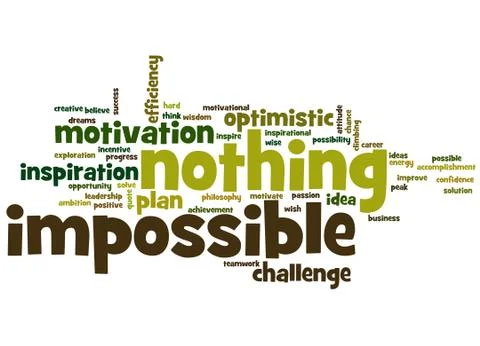 Nothing is impossible word cloud concept Stock Illustration