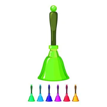 Notice bell cartoon vector graphic color sign Stock Illustration