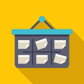 Notice board containing sticky notes for reminders and planning Stock Illustration