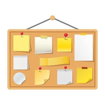Notice board icon in flat style. Bulletin board vector illustration on isol.. Stock Illustration