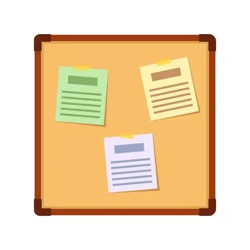Notice board icon in flat style. Bulletin board vector illustration on isol.. Stock Illustration