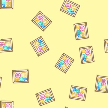 Notice board kid bedroom vector seamless pattern Stock Illustration