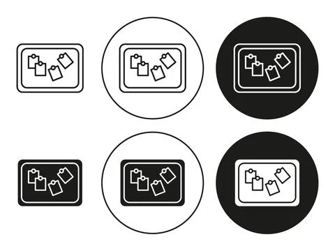 Notice board with notes linear art icon set. Notice board with notes vector.. Illustrazione stock