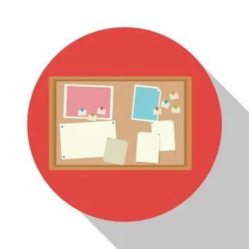 Notice board office object shadow Stock Illustration