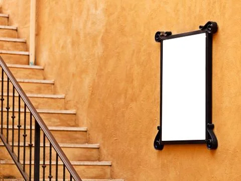 Notice board on wall Stock Photos