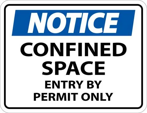 Notice Confined Space Entry By Permit Only Sign Stock Illustration