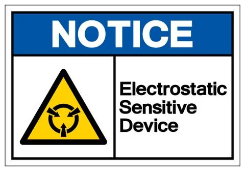 Notice Electrostatic Sensitive Device (ESD) Symbol Sign, Vector Illustration, Stock Illustration