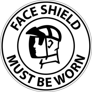 Notice Face Shield Must Be Worn Sign On White Background Stock Illustration