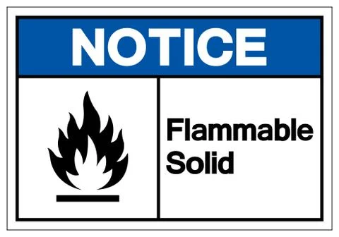 Notice Flammable Solid Symbol Sign ,Vector Illustration, Isolate On White Bac Stock Illustration