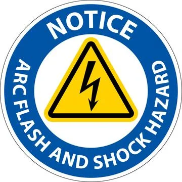 Notice Floor Sign Arc Flash And Shock Hazard Stock Illustration
