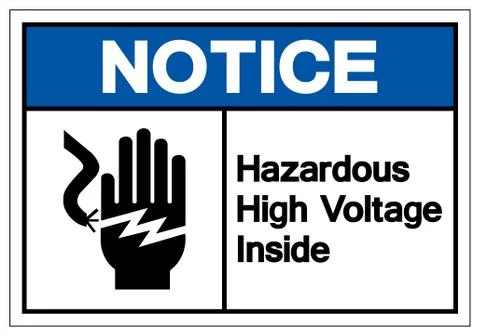 Notice Hazardous High Voltage Inside Symbol Sign, Vector Illustration, Isolat Stock Illustration